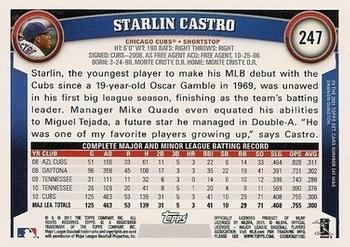2011 Topps - Cognac Diamond Anniversary #247 Starlin Castro Back