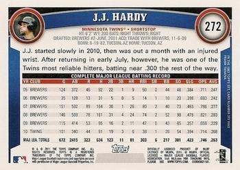 2011 Topps - Cognac Diamond Anniversary #272 J.J. Hardy Back