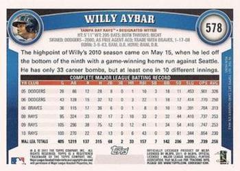 2011 Topps - Cognac Diamond Anniversary #578 Willy Aybar Back