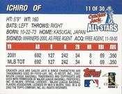 2002 Topps Cracker Jack All-Stars #11 Ichiro Suzuki Back