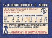 1992 Donruss Cracker Jack I #1 Dennis Eckersley Back
