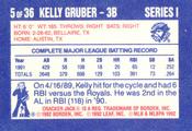 1992 Donruss Cracker Jack I #5 Kelly Gruber Back
