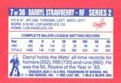 1992 Donruss Cracker Jack II #7 Darryl Strawberry Back