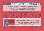 1991 Topps Cracker Jack Series One #15 George Brett Back