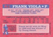 1991 Topps Cracker Jack Series One #4 Frank Viola Back