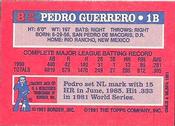 1991 Topps Cracker Jack Series One #8 Pedro Guerrero Back