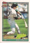 1991 Topps Cracker Jack Series One #10 Jose Canseco Front