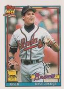 1991 Topps Cracker Jack Series One #14 Dave Justice Front