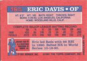 1991 Topps Cracker Jack Series One #16 Eric Davis Back