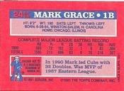 1991 Topps Cracker Jack Series One #24 Mark Grace Back