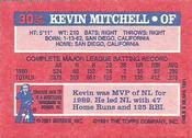 1991 Topps Cracker Jack Series One #30 Kevin Mitchell Back