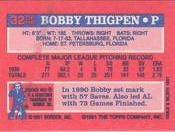 1991 Topps Cracker Jack Series One #32 Bobby Thigpen Back