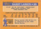 1991 Topps Cracker Jack Series Two #11 Barry Larkin Back