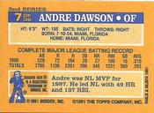 1991 Topps Cracker Jack Series Two #7 Andre Dawson Back