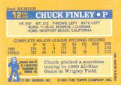 1991 Topps Cracker Jack Series Two #12 Chuck Finley Back