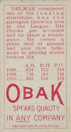 1909-11 Obak (T212) #NNO Del Delmas Back