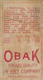 1909-11 Obak (T212) #NNO Henry Pernoll Back