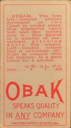 1909-11 Obak (T212) #NNO Herb Byram Back