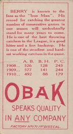 1909-11 Obak (T212) #NNO Claude Berry Back