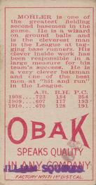 1909-11 Obak (T212) #NNO Ernest Mohler Back