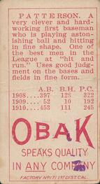 1909-11 Obak (T212) #NNO Ham Patterson Back