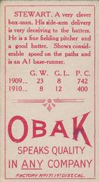 1909-11 Obak (T212) #NNO Harry Stewart Back