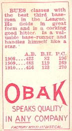 1909-11 Obak (T212) #NNO Art Bues Back