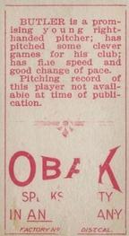 1909-11 Obak (T212) #NNO Art Butler Back
