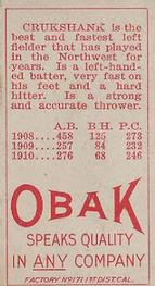 1909-11 Obak (T212) #NNO Norman Cruikshank Back