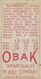 1909-11 Obak (T212) #NNO Frank Raymond Back