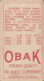 1909-11 Obak (T212) #NNO Bobby James Back