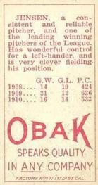 1909-11 Obak (T212) #NNO Si Jensen Back