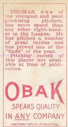 1909-11 Obak (T212) #NNO Blaine Thomas Back