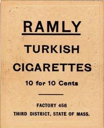 1909 Ramly Cigarettes T204 #NNO Kitty Bransfield Back
