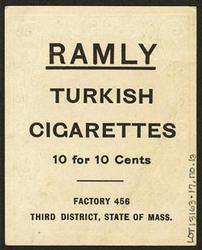 1909 Ramly Cigarettes T204 #NNO George Howard Back
