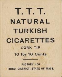 1909 Ramly Cigarettes T204 #NNO Pat Moran Back