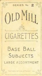 1910 Old Mill Cigarettes T210 #NNO Ernest Hanks Back