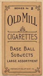 1910 Old Mill Cigarettes T210 #NNO Thomas Foxen Back
