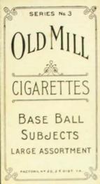 1910 Old Mill Cigarettes T210 #NNO Merritt Back