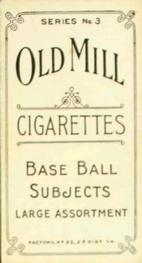 1910 Old Mill Cigarettes T210 #NNO Oliver Mills Back