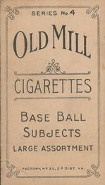 1910 Old Mill Cigarettes T210 #NNO Jack Benny Back