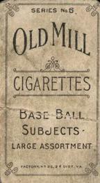 1910 Old Mill Cigarettes T210 #NNO Casey Stengel Back
