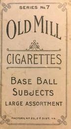 1910 Old Mill Cigarettes T210 #NNO Davey Crockett Back