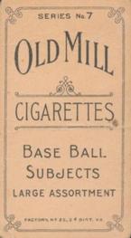 1910 Old Mill Cigarettes T210 #NNO Harris Fulton Back