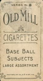 1910 Old Mill Cigarettes T210 #NNO Biff Schlitzer Back