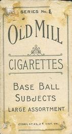 1910 Old Mill Cigarettes T210 #NNO Theodore Vinson Back
