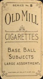 1910 Old Mill Cigarettes T210 #NNO Bill Lindsay Back