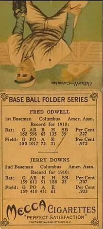 1911 Mecca Double Folders T201 #NNO Red Downs / Fred Odwell Back