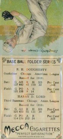 1911 Mecca Double Folders T201 #NNO Harry Lord / Patsy Dougherty Back