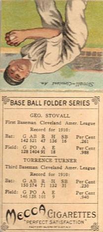 1911 Mecca Double Folders T201 #NNO Terry Turner / George Stovall Back